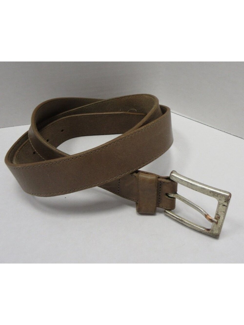 Allen Edmonds Belt 44 Leather Dress Silver Buckle Handcrafted USA *
